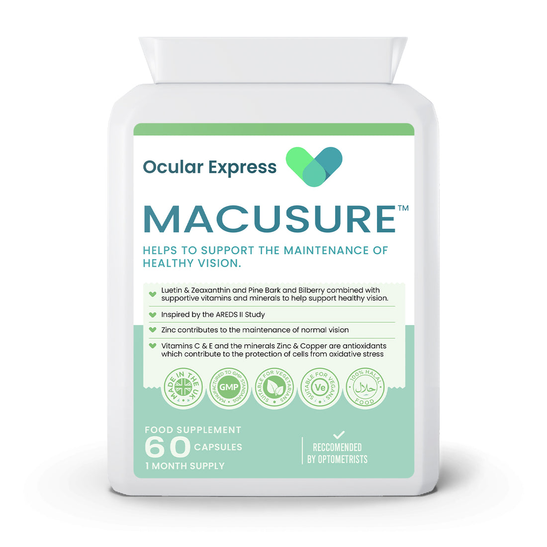 Macusure eye health supplement – AREDS II formula to support macular health and protect vision