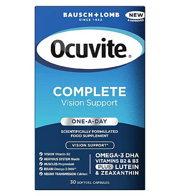 Ocuvite Complete Vision Support supplement packaging on a white background
