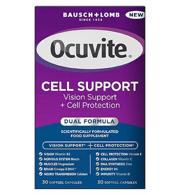 Ocuvite Cell Support 30 Capsules – Lutein, Zeaxanthin & Multivitamin Supplement for Daily Eye Nutrition