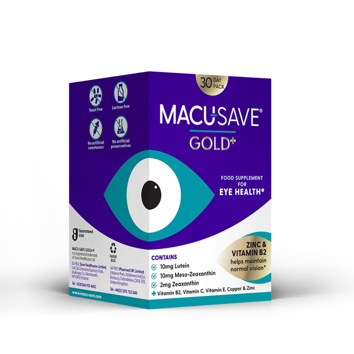 MacuSave Gold eye health supplement – AREDS II formula with lutein, zeaxanthin and meso-zeaxanthin for macular health