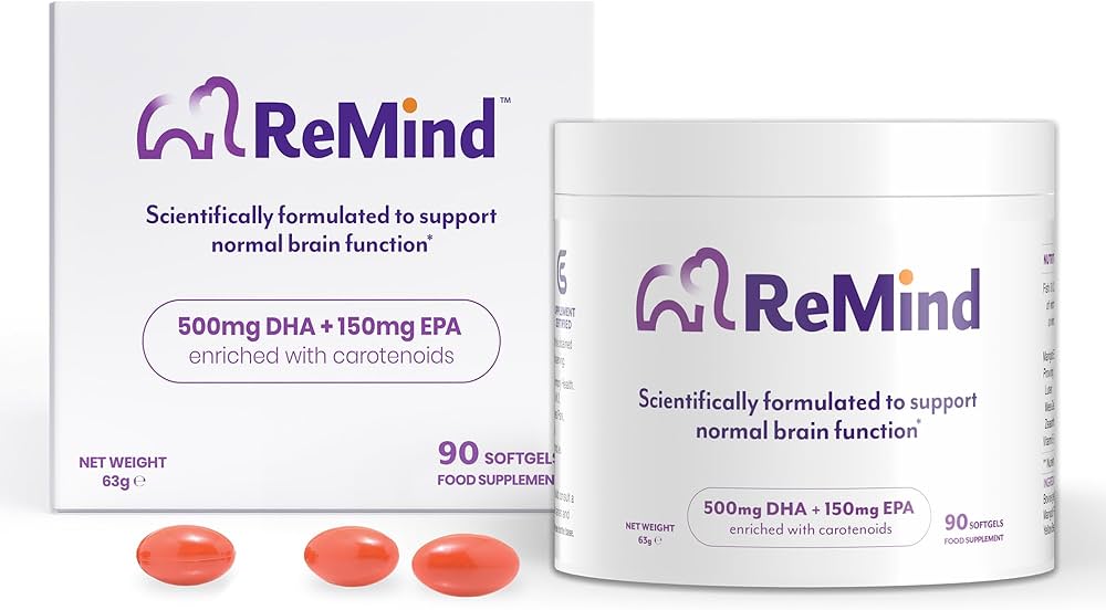 ReMind supplement packaging with capsules on a white background