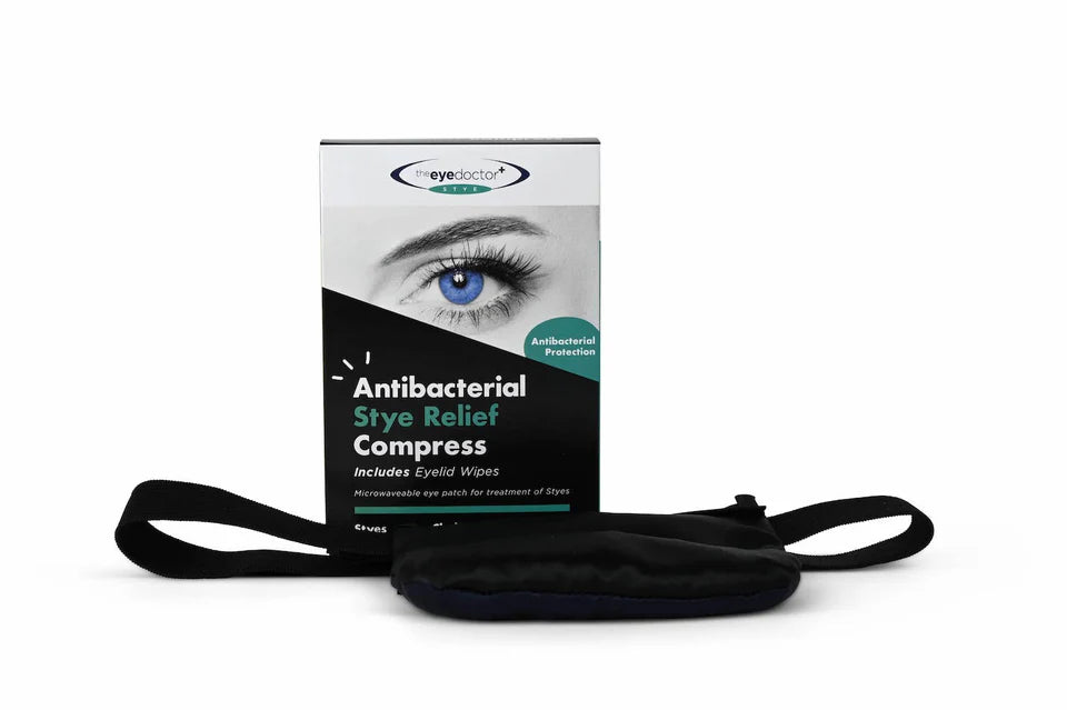 The Eye Doctor antibacterial stye relief compress microwaveable hot eye mask for eyelid hygiene and warm compress therapy