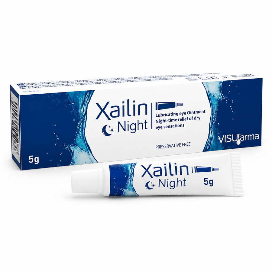 Xailin Night Lubricating Eye Ointment 5 g – Overnight Dry-Eye Relief, Preservative-Free