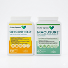 Two Ocular Express supplement bottles, GlycoShield and Macusure, on a white background.