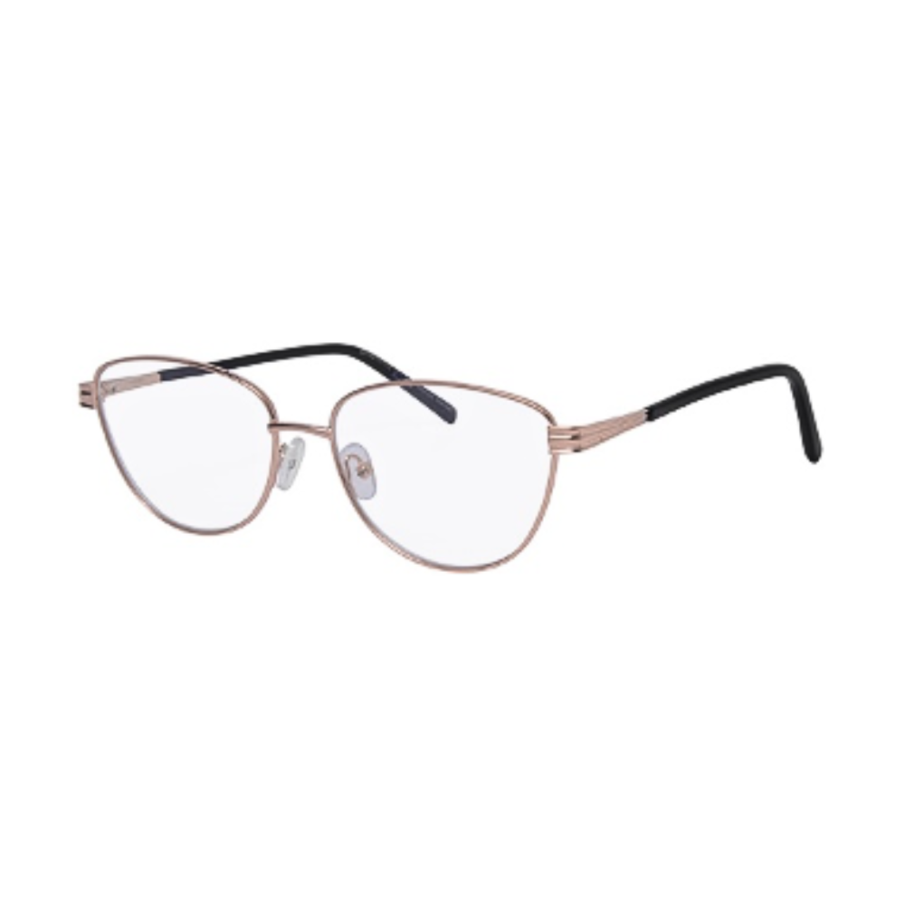M1001 - Open Hinge Rose Gold Black Temple Frame - Anti Reflection Lenses