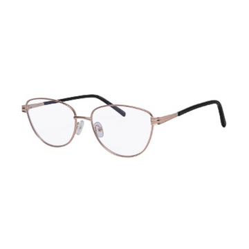 M1001 - Open Hinge Rose Gold Black Temple Frame - Anti Reflection Lenses