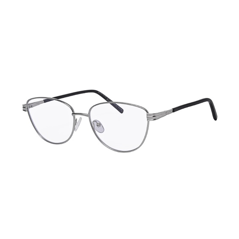 M1000 - Open Hinge Silver Black Temple Frame - Anti Reflection Lenses