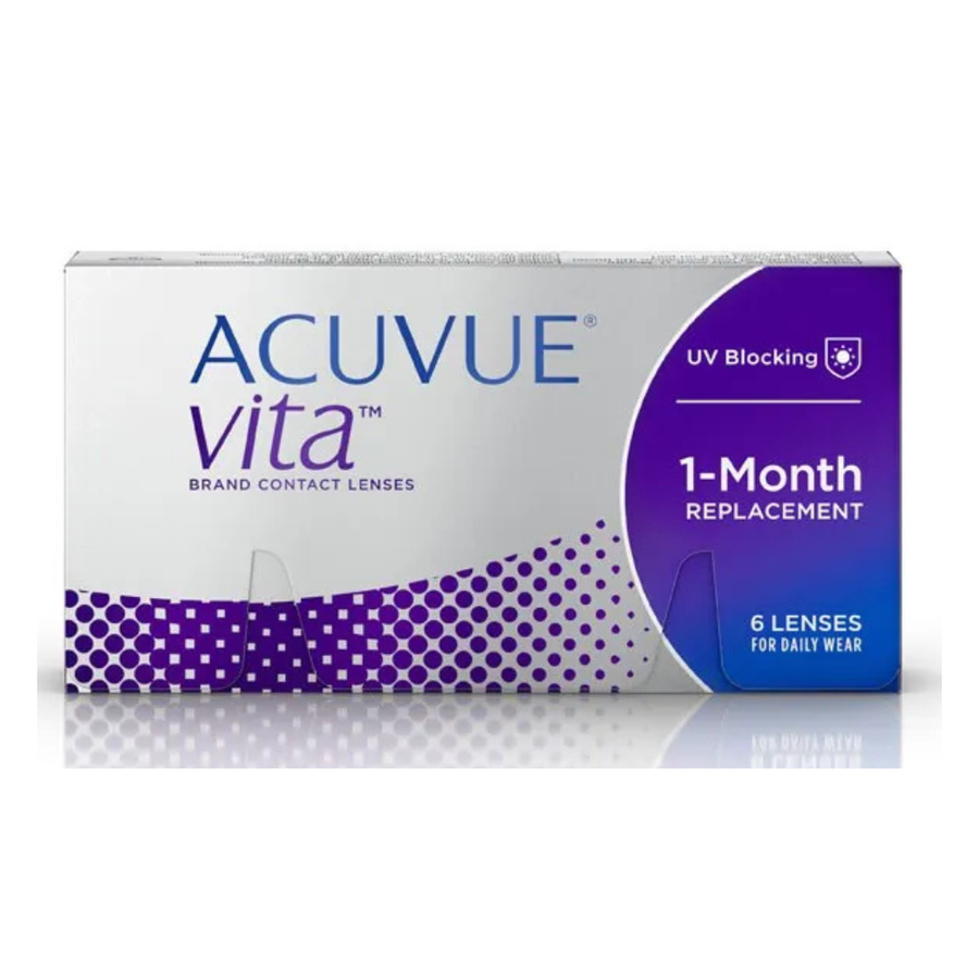 Acuvue Vita 1-Month replacement contact lenses box.