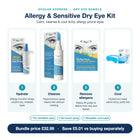 Allergy & Sensitive Dry Eye Kit features: hydrate, cleanse, remove allergens and cool