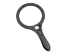 Carson round handheld magnifying glass with light switch.
