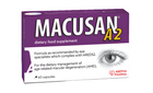 Box of MACUSAN A2 dietary food supplement with an eye on the label.