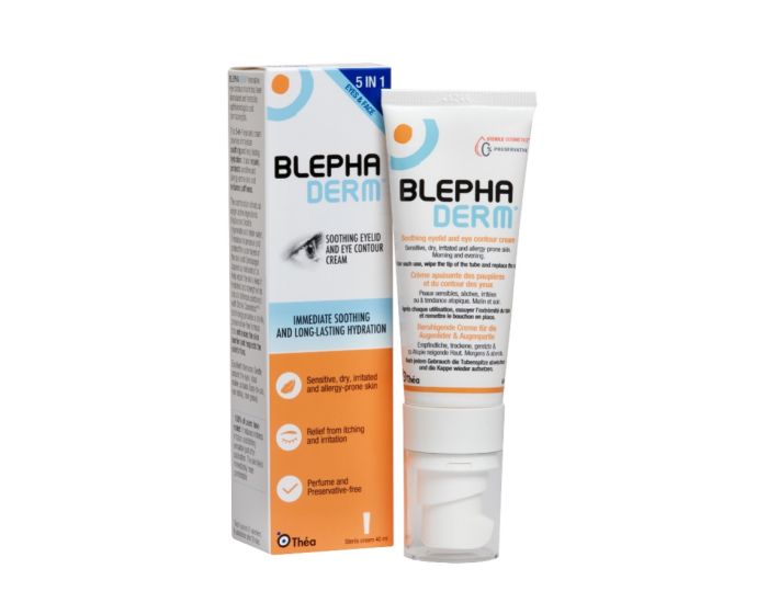 Ocularexpress BLEPHA DERM soothing eyelid and eye contour cream.