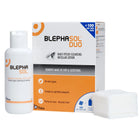 Blephasol Duo packaging with bottle and wipes on a white background