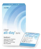 Clear All-Day Toric monthly contact lenses box