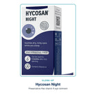 Close-up of Hycosan Night packaging: preservative-free vitamin A eye ointment
