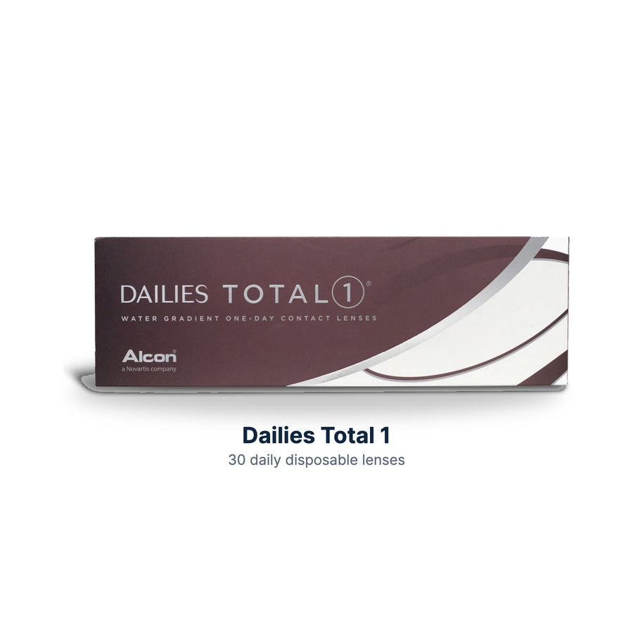 Dailies Total 1 contact lenses box on a white background