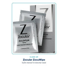 Close-up of Zocular ZocuWipe eyelid cleanser and moisturiser wipes