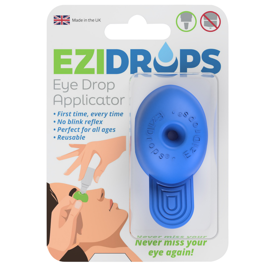 Ezidrops eye drop applicator device for easy accurate eye drop application and improved control