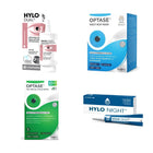HYLO-Dual MGD Heat & Cleanse Kit – Lipid Drops, OPTASE Moist Heat Mask, Tea Tree Wipes & HYLO Night