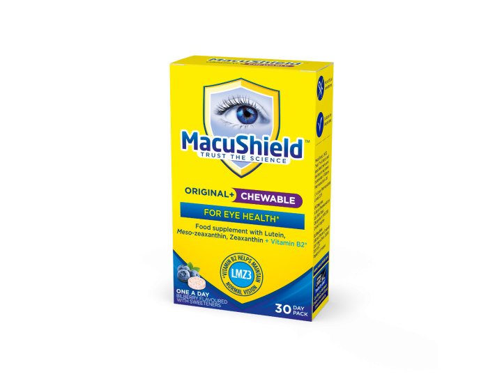 Ocularexpress MacuShield Original Chewable for eye health.