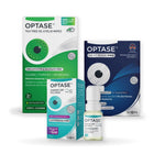 OPTASE Lipid Care Kit: Heat Mask Pro, Tea Tree Oil Eyelid Wipes and Comfort Dry Eye Spray grouped together on a white background