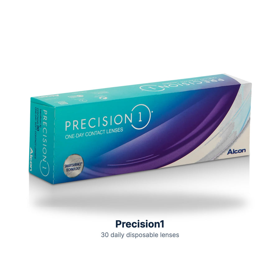 Precision1 contact lenses box on a white background