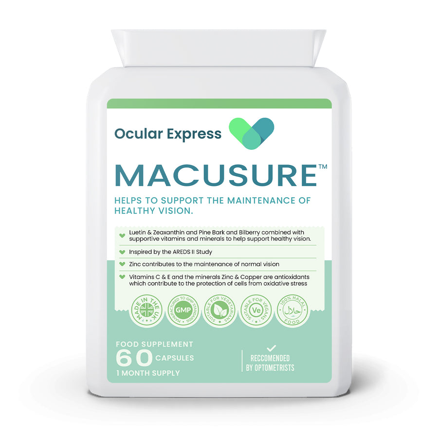 Macusure eye health supplement – AREDS II formula to support macular health and protect vision