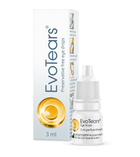 EvoTears preservative-free eye drops bottle and box.
