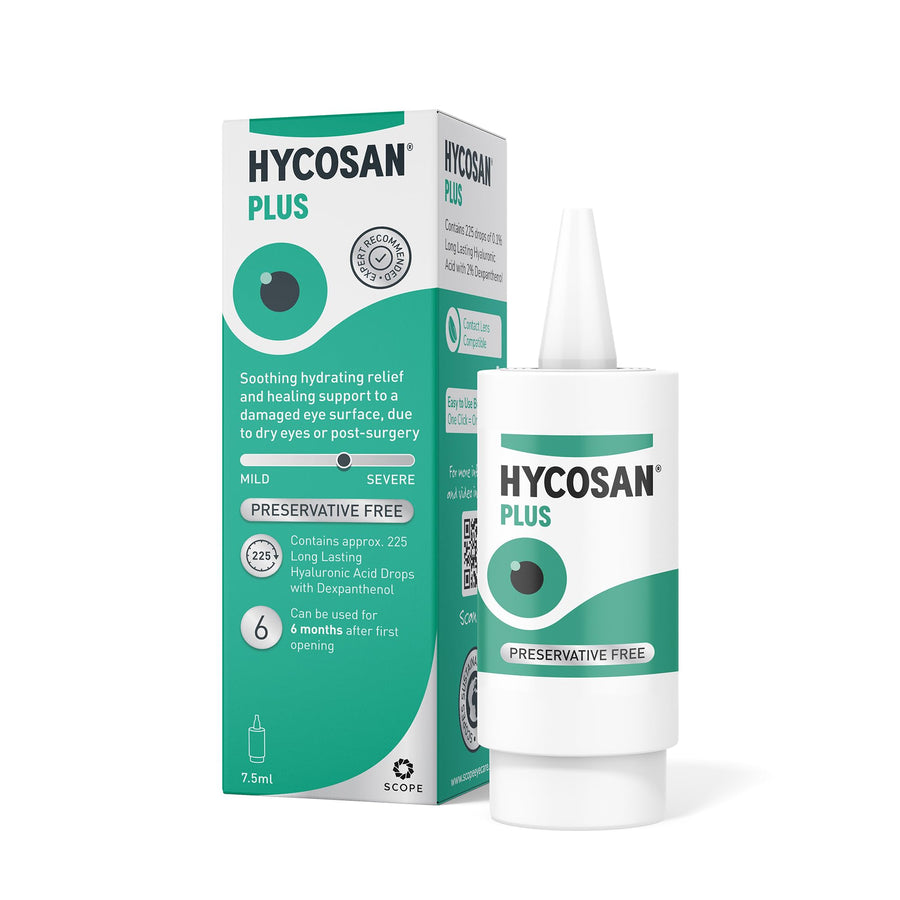 Ocularexpress HYCOSAN PLUS preservative-free eye drops.