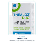 Close-up of Thealoz Duo packaging: trehalose and hyaluronic acid, preservative-free