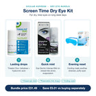 Screen Time Dry Eye Kit features: Thealoz Duo drops, Eye Doctor Intense Mist and cooling mask