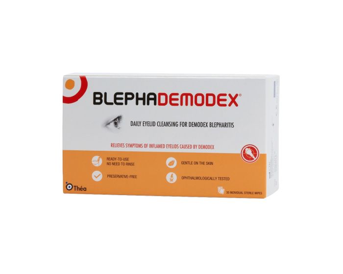 Ocularexpress BLEPHADEMODEX daily eyelid cleansing wipes for Demodex.