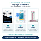 Dry Eye Starter Kit features: warm with hot compress, hydrate with Viscotears HA, protect with Clinitas gel