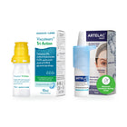 Viscotears Tri Action & Artelac Night Bundle: Viscotears Tri Action eye drops and Artelac Night eye drops side by side on a white background
